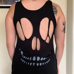 Skull Cut Out Tank Top